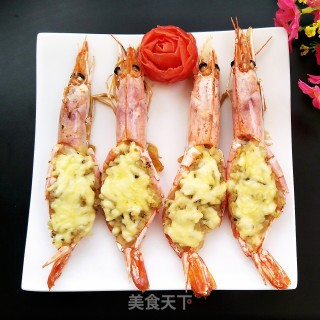 红红火火～罗勒芝士焗大虾的做法步骤：8