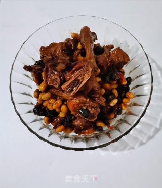 腊味咸鸭烧黄豆的做法步骤：11