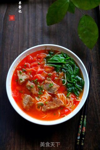 酥肉西红柿面的做法步骤：8