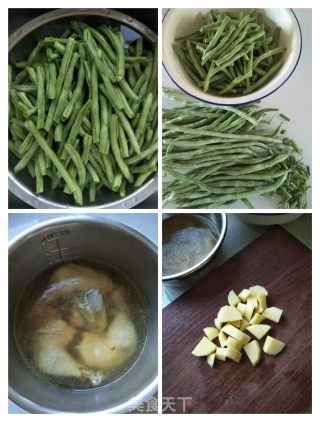 鸡汁炖豆角的做法步骤：2