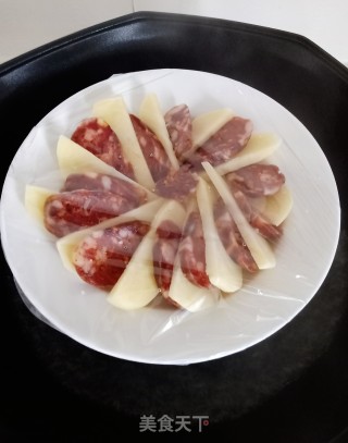 土豆蒸腊肠的做法步骤：5