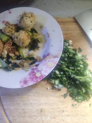 红薯青菜炒饭的做法步骤：3