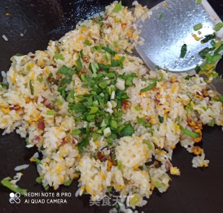 香芹腊肠鸡蛋炒饭的做法步骤：8