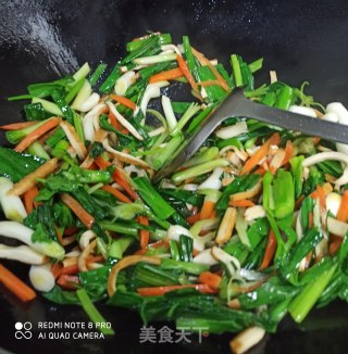 青蒜胡萝卜炒香干的做法步骤：7