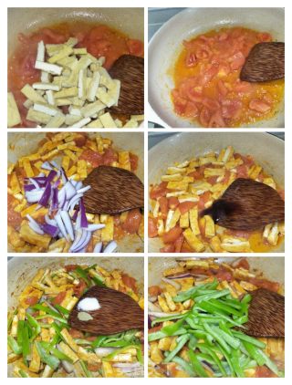 西红柿炒豆腐干的做法步骤：4
