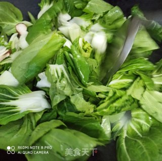 鲜香菇烧青菜的做法步骤：3