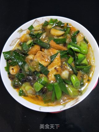 蒜苗豆腐的做法步骤：9