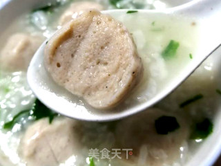荠菜鱼丸粥的做法步骤：5