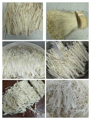 金针菇炒菠菜的做法步骤：2