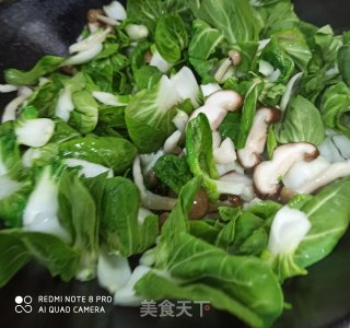 蟹味菇烧豆腐青菜的做法步骤：4