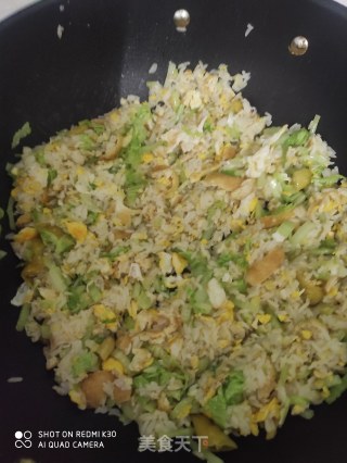 白菜条腐泡炒饭的做法步骤：6