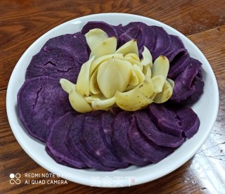 紫薯蒸鲜百合的做法步骤：6