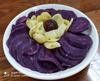 紫薯蒸鲜百合的做法步骤：7