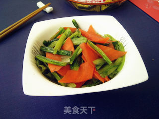 胡萝卜炒油麦菜的做法步骤：6