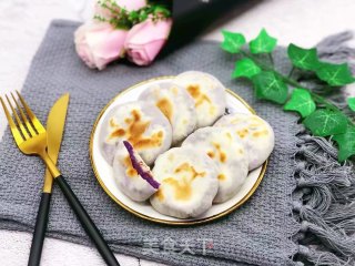 饺子皮紫薯饼的做法步骤：9