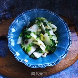 清炒黄心菜的做法步骤：7