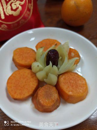 蜜薯蒸鲜百合的做法步骤：5
