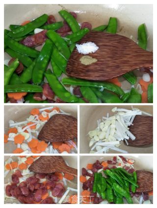 荷兰豆炒腊肠的做法步骤：5