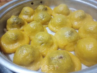 南瓜糯米红豆包的做法步骤：10