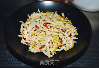 菊花炒鸡丝的做法步骤：8