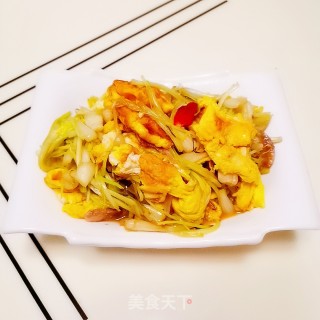 荞子炒鸡蛋的做法步骤：8