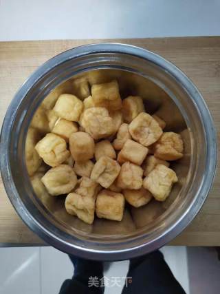 青菜豆腐果炒牛肉的做法步骤：3