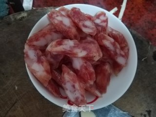 #腊味#腊肠炒椰菜的做法步骤：3