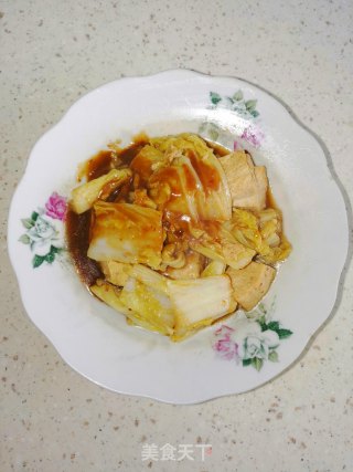 蚝油白菜冻豆腐的做法步骤：5