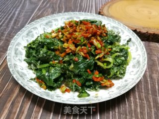 粉蒸茼蒿的做法步骤：7