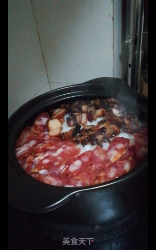 #腊味#腊味煲仔饭的做法步骤：9