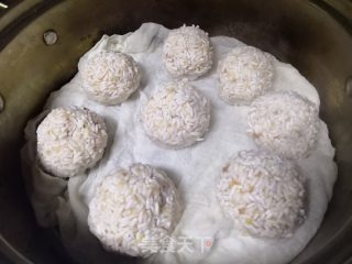 蛋黄珍珠肉丸的做法步骤：7