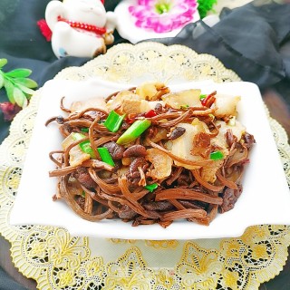 干煸茶树菇的做法步骤：10