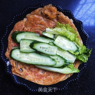 培根鸡蛋手抓饼的做法步骤：5