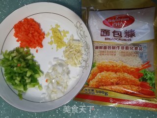 面包糠炒虾仁的做法步骤：2