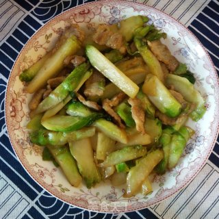 五花肉炒儿菜的做法步骤：5