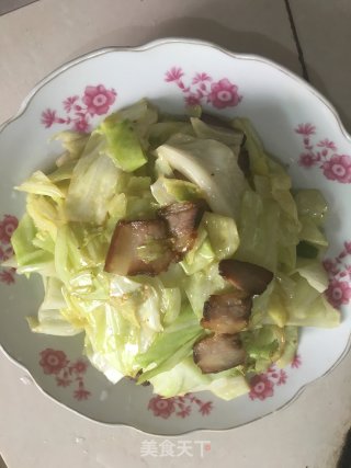 腊肉炒包心菜的做法步骤：5