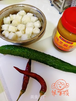 麻酱黄瓜拌面藕的做法步骤：1