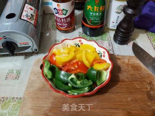 彩椒炒鸡肝的做法步骤：6