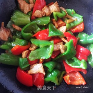 彩椒肉片的做法步骤：9