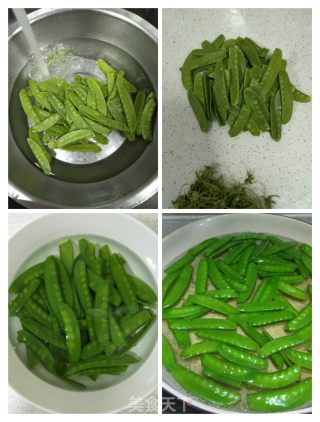 豆腐干炒荷兰豆的做法步骤：2