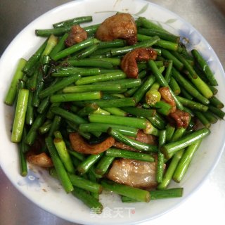 蒜苔炒五花肉的做法步骤：5