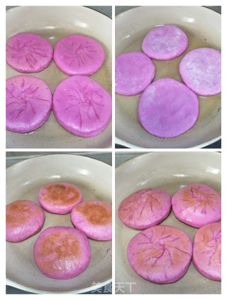 火龙果发面豆沙饼的做法步骤：3