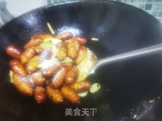 爆炒蚕蛹的做法步骤：5