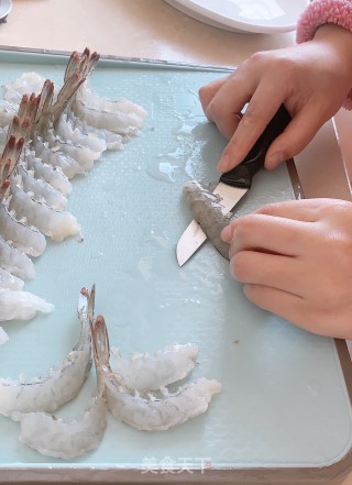开背基围虾的做法步骤：1