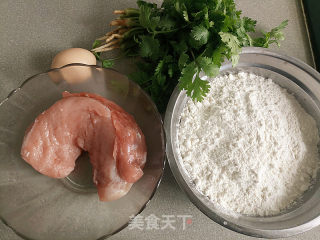 猪肉香菜煎饼的做法步骤：1