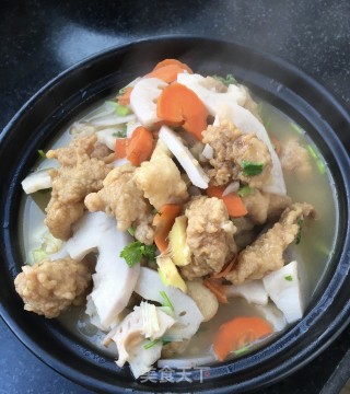 莲藕炖炸肉的做法步骤：12