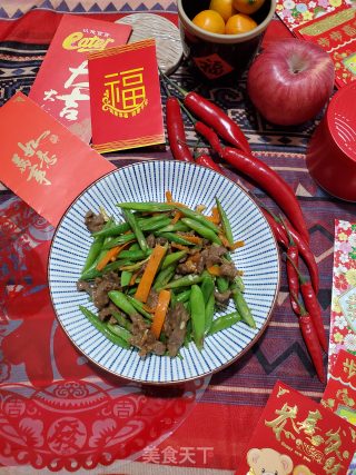 四季豆炒滑牛肉的做法步骤：12