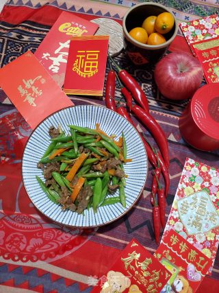 四季豆炒滑牛肉的做法步骤：13