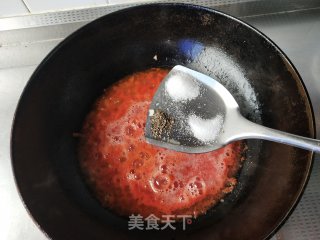 茄汁三文鱼丸拌饭的做法步骤：9
