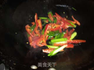 蒜菜炒卤干的做法步骤：4